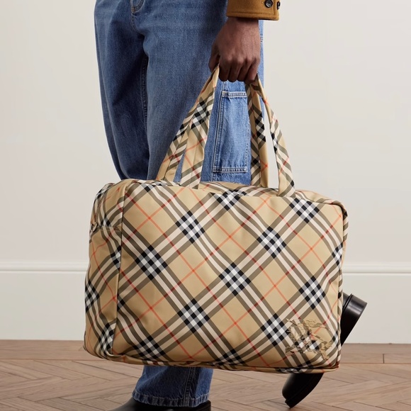 Burberry Classics Weekender Duffle Bag Large Check Canvas New - Picture 9 of 10